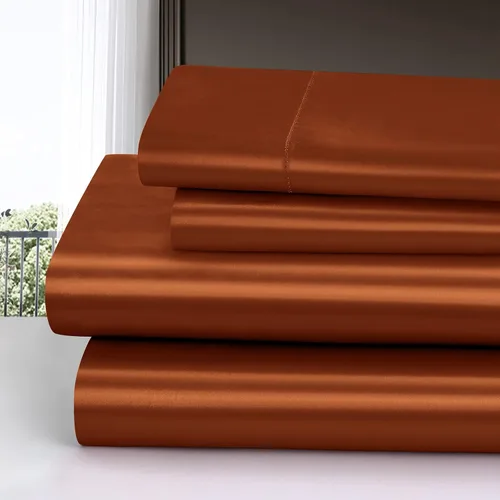 Miniatura 2 de Homiest Juego de 4 piezas de sábanas de satén, juego de ropa de cama de satén sedoso de lujo con bolsillo profundo, 1 sábana ajustable + 1 sábana