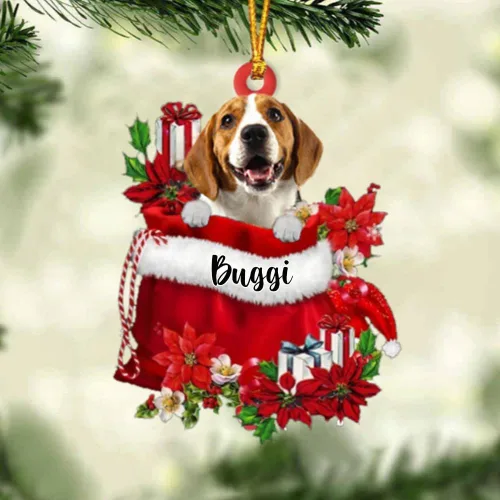 Miniatura 86 de Perro Akita Inu personalizado en bolsa de regalo, adorno de Navidad, nombre personalizado, regalo para amantes de los perros, familia, Navidad