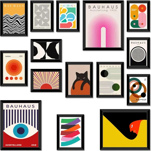 Miniatura 12 de MAZUKO 15 piezas de decoración de pared boho – Arte de pared moderno de mediados de siglo, pósteres boho, pósteres para la estética