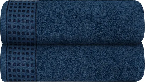 Miniatura 115 de GLAMBURG Juego de 2 toallas de baño de gran tamaño 100% algodón, 28 x 55 pulgadas, ultra suaves, altamente absorbentes, compactas, de secado rápido