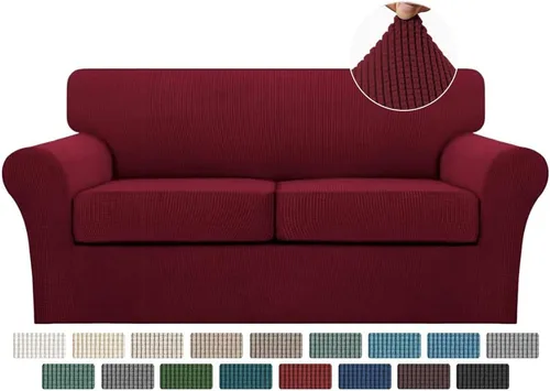 Miniatura 82 de Turquoize 2 fundas para sillas de sala de estar, funda de sofá con fundas de cojín individuales, funda de muebles para sillas (silla, beige biscotti)