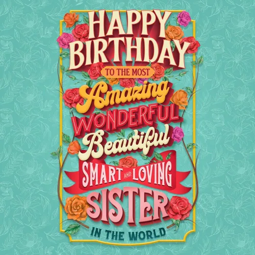 Miniatura 6 de Prime Greetings Tarjeta de cumpleaños para hermana, hecha en Estados Unidos, ecológica, tarjeta gruesa con sobre de primera calidad de 5 x 7.75