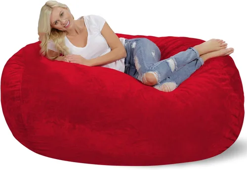 Miniatura 13 de Cozy Sack - Sillón de puff: Gran bolsa para muebles de espuma viscoelástica de 6 ft y tumbona grande – sofá grande con funda de microfibra suave