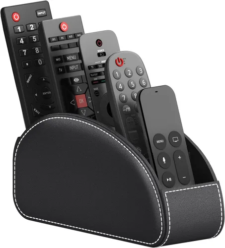 Thipoten Soporte para Control Remoto, Organizador/Almacenamiento/Bandeja de Cuero Sintético para Controles Remotos, Anteojos de Lectura, Suministros