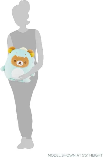 Miniatura 5 de Rilakkuma San-X Original Plays with Dino Flat Mochi Series - Peluche de 15 pulgadas, color verde pastel