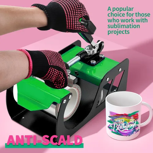 Miniatura 3 de Teenitor 2 guantes resistentes al calor con golpes de silicona, guantes profesionales a prueba de calor para peinar el cabello, rizador, hierro Rojo
