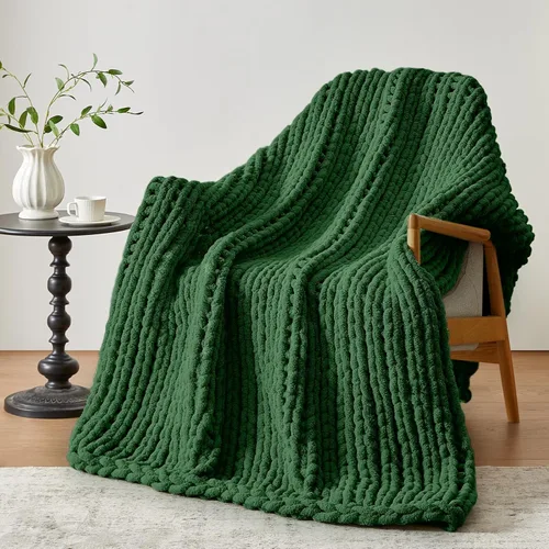 Miniatura 25 de Negwoo - Manta de punto grueso, de felpilla, para cama y sofá, manta de ganchillo hecha a mano, grande y gruesa, lavable a máquina, bonita y cómoda