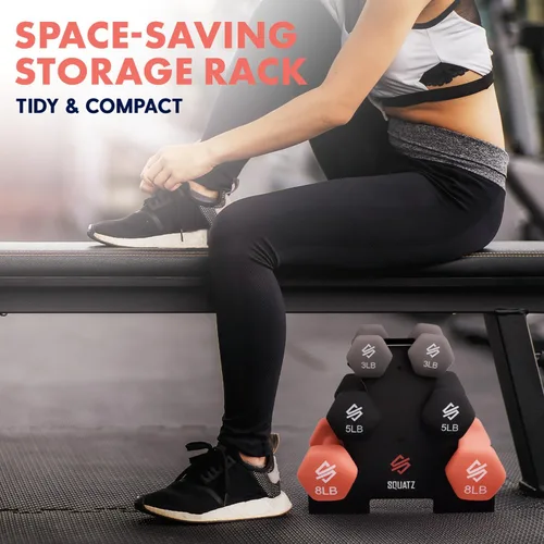 Miniatura 6 de SQUATZ Dumbbell Weights Set with Stand Negro