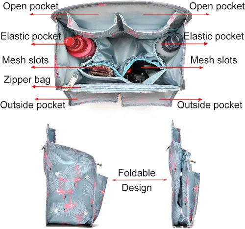 Miniatura 7 de HOYOFO Organizador de mochila pequeña, negro, 7.7 pulgadas de largo x 4.3 pulgadas de ancho x 10.6 pulgadas de alto, nailon impermeable, se adapta a