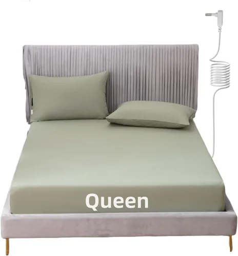 Miniatura 45 de Grounding - Sábana de cama tamaño King con cordón de 15 pies, 90% algodón orgánico + 10% fibra plateada, sábanas conductivas para un mejor sueño