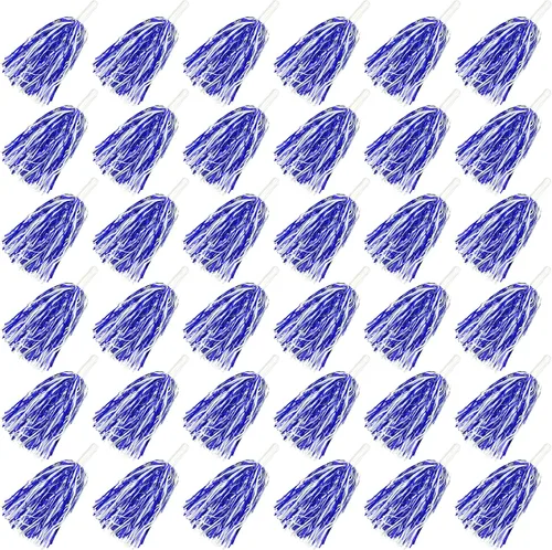 Miniatura 10 de HAVAGDTM 36PCS Cheerleading Pom Poms Metallic Foil Plastic Pom Poms with Baton Handle for Game Sports Squads Dancing Party Football Basketball Club