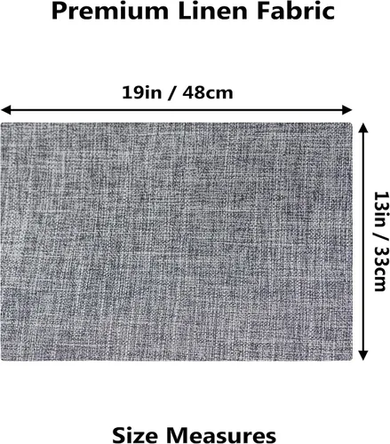 Miniatura 4 de Demetex - Juego de 4 manteles individuales de mesa de estilo rústico, resistentes al calor, de lino, lavables, de tela, manteles individuales