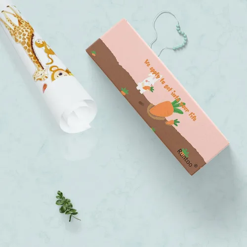 Miniatura 5 de Runtoo Calcomanías de pared de animales de safari para guardería, palmera, jirafa, mono, calcomanías de pared para dormitorio de niños Jirafa y Mono