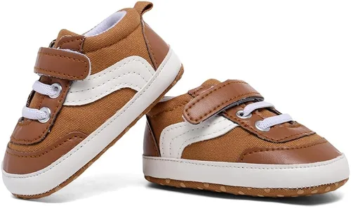 Miniatura 6 de SABATUTU Tenis de lona para bebés niños y niñas, suela suave, antideslizantes, ligeros, para recién nacidos, para primeros pasos, para cuna de 0 a