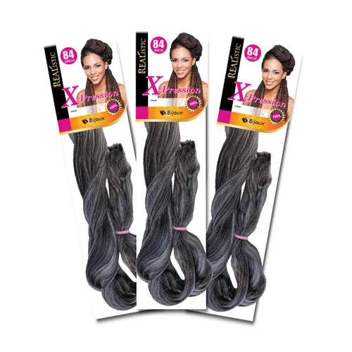 Miniatura 26 de Realistic Trenza original X-Pression 84 pulgadas 100% Kanekalon (paquete de 3, 1) M-61XPRES84