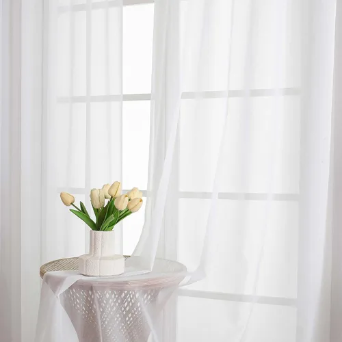 Miniatura 264 de OVZME Cortinas traslúcidas, ligeras, suaves, para estudio, sala de estar y dormitorio, juego de 2 paneles, 42 pulgadas de ancho x 84 pulgadas