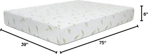 Miniatura 2 de NapQueen Individual, colchón de espuma viscoelástica de 6 pulgadas con té verde Anula, cama en caja, certificado CertiPUR-US