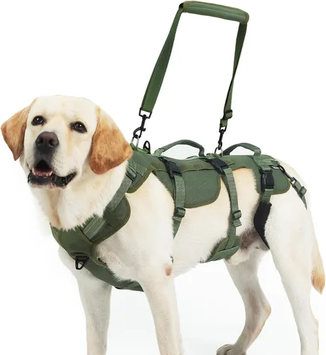 Miniatura 9 de PUPTECK Arnés de elevación para perros para perros de tamaño mediano y grande, cabestrillo de rehabilitación para soporte de pata trasera, arnés