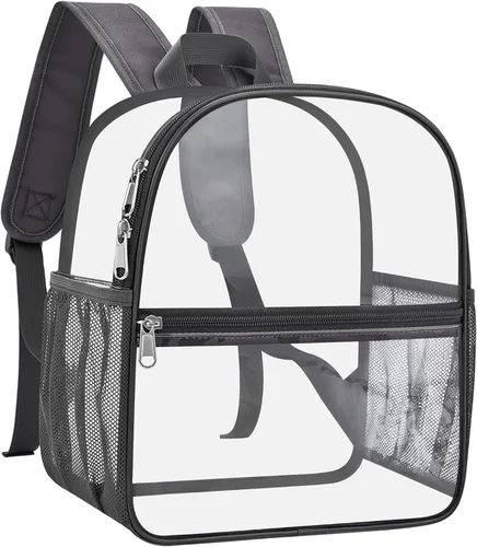 Miniatura 13 de Mochila transparente Oraben para eventos de estadio, mochila transparente para estadio 12x6x12, Negro, Pequeño