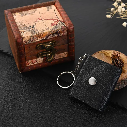 Miniatura 5 de Llavero personalizado con foto personalizado álbum de fotos de cuero llavero bolsillo mini álbum de fotos