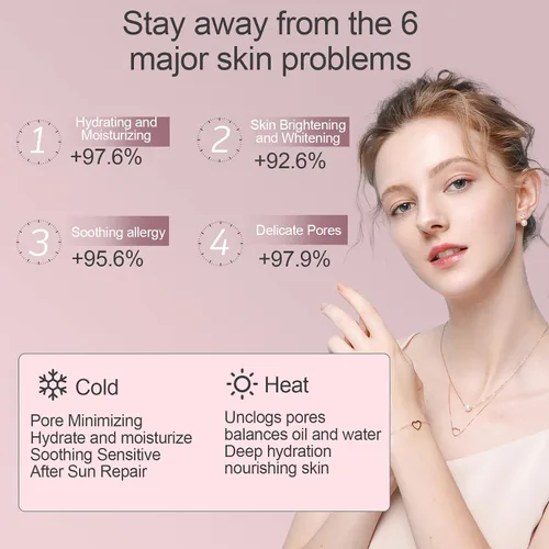 Miniatura 2 de Vaporizador facial - Vaporizador facial nano iónico con niebla fría, cálida y caliente, tanque de agua grande de 8.1 fl oz, humidificador de cara