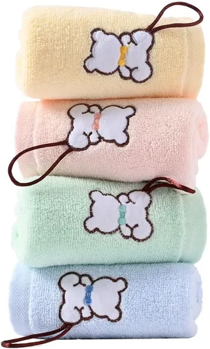 Miniatura 11 de sense gnosis Toallas faciales de 100% algodón para niños, toallas de dedo para baño, juego de toallas bordadas con animales para niños y toallitas