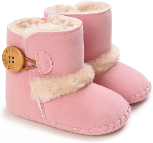 Miniatura 2 de Jonbaem Botas de invierno para bebés recién nacidos y niñas con suela suave para invierno, cálidas, para cuna