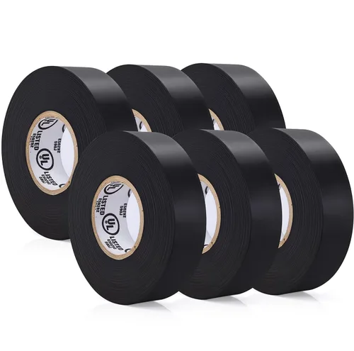Miniatura 8 de TAPEWELL Cinta eléctrica negra, grado profesional, 3/4 pulgadas x 66 pies, cinta aislante eléctrica de PVC para todo tipo de clima, cinta negra