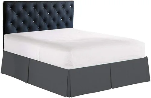 Miniatura 8 de Falda de cama plisada tipo caja de algodón 100% con 800 hilos - Volante plisado de lujo contra el polvo, falda de cama moderna de calidad hotelera
