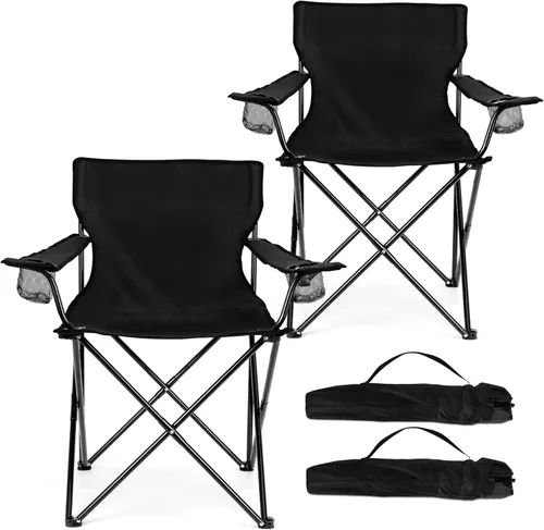Miniatura 18 de HaSteeL Silla de Camping, Silla Plegable Extra Grande para Adultos, Silla de Campamento Plegable con Portavasos, Portátil para Pesca al Aire Libre