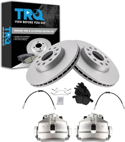 Miniatura 28 de TRQ Kit de pastillas de freno y rotor de cerámica delantera compatible con Chevrolet Malibu 2016
