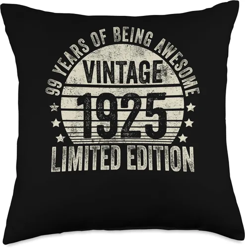 Miniatura 4 de Retro 99th Birthday Gifts Men Women Throw Pillow