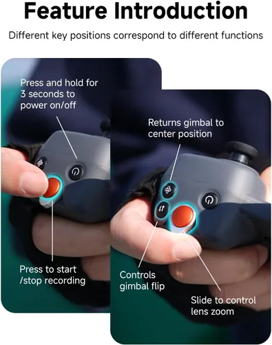 Miniatura 5 de MOVMAX Control remoto inalámbrico para DJI Osmo Pocket 4/3/2, soporte de teléfono Magsafe con joystick efecto Hall, batería de larga duración