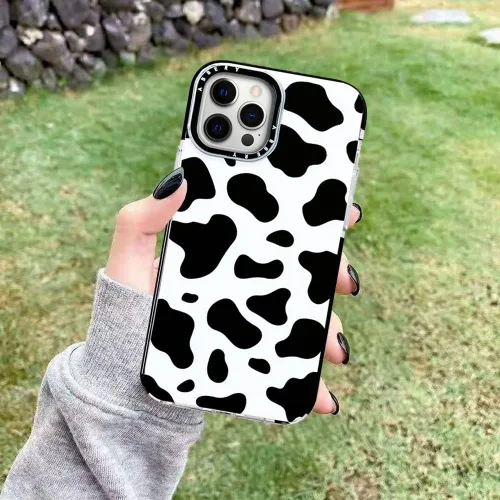 Miniatura 7 de Abbery Diseñado para iPhone 8 Plus/7 Plus/6 Plus/6S Plus Funda transparente con estampado de vaca, linda funda protectora de silicona TPU