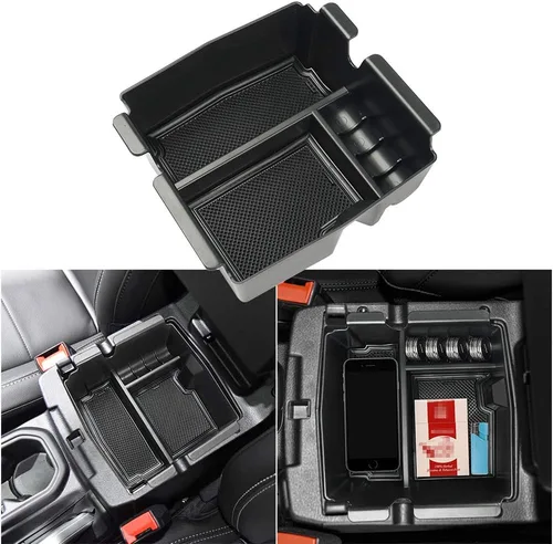 Miniatura 6 de Auovo - Insertos para portavasos de auto, tapetes para vasos, organizador de bandeja para consola central, apto para Wrangler 2018-2023, JL, JLU