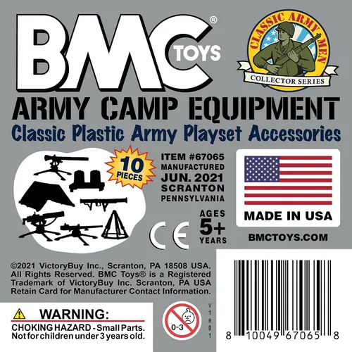 Miniatura 5 de BMC Classic - Juego de accesorios de plástico para hombre, 10 unidades de campamento militar, fabricado en EE. UU Gris