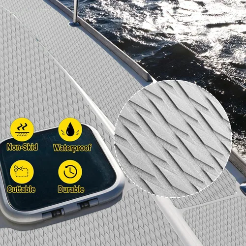 Miniatura 2 de Hjdeck Suelo de Barco de Espuma EVA Revestimiento de Cubierta de Barco Alfombra Marina Lámina de Cubierta Antideslizante Suelo Marino Autoadhesivo