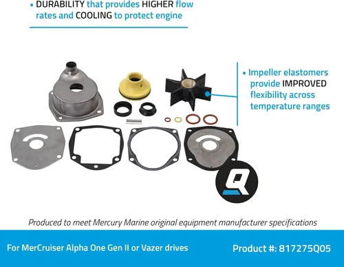 Miniatura 2 de Quicksilver 817275Q05 Kit de reparación de bomba de agua superior para unidades MerCruiser Alpha One Gen II y unidades Vazer