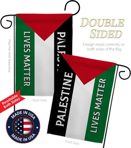 Miniatura 3 de Palestine Lives Matter - Juego de asta de bandera con soporte de bandera con decoración palestina para colgar en la pared del hogar, tapiz