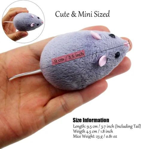 Miniatura 5 de Tipmant Ratones RC de tamaño mini con control remoto IR, rata, ratón, broma de animales, broma, juguetes de trucos de miedo para gatos, perros, Gris