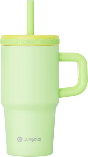 Miniatura 15 de Taza infantil de 20 oz con asa, tapa de rosca a prueba de fugas con pajita de silicona extraíble, a prueba de derrames, botella de agua reutilizable