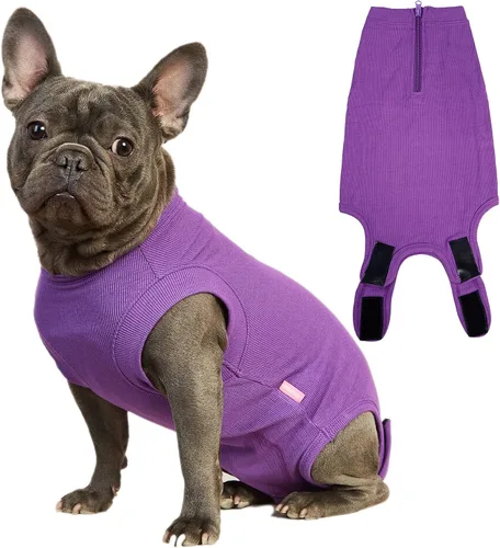 Miniatura 38 de Traje de Recuperación Wabdhaly para Perros, Traje de Cone de Perro con Cremallera Alternativa para Cirugía de Esterilización Femenina, Traje