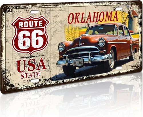 Miniatura 14 de Texas Route 66 - Letrero decorativo para placa de matrícula vintage de Estados Unidos, 12 x 6 pulgadas