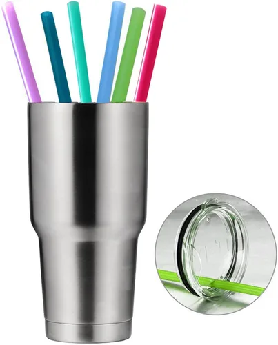 Miniatura 4 de YETI RTIC-Flexible - Pajitas de silicona reutilizables de medio galón de 12 pulgadas para vaso alto de 32 onzas, botella de agua de 64 onzas