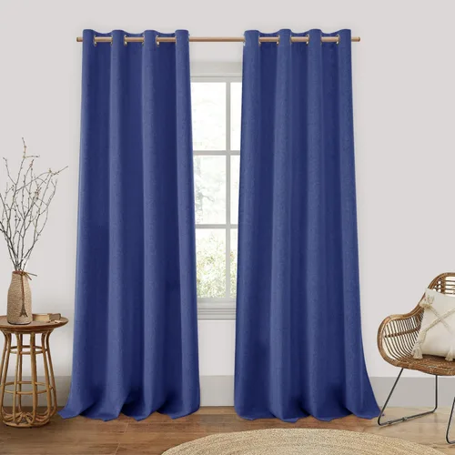Miniatura 34 de Homeideas Cortinas Rosa Claro 100% Opacas de 84 Pulgadas de Largo, Gruesas Cortinas de Lino Sintético/Mezcla de Lino Texturizadas, Lindas Cortinas