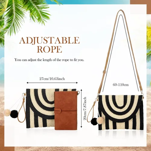 Miniatura 4 de Frienda Bolso bandolera de paja para mujer