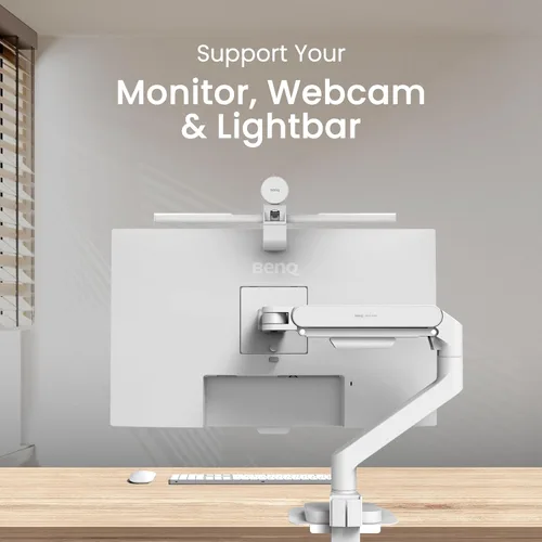 Miniatura 11 de BenQ BSH02 Ergo Monitor Arm - Soporte de monitor con resorte de gas para pantallas de hasta 45'' y 44 libras, de servicio pesado, instalación