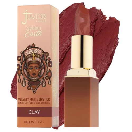 Juvia's Place Nubian Earth Matte Lipstick Clay - Lápiz labial hidratante de larga duración, maquillaje de labios ricamente pigmentado, cremoso con