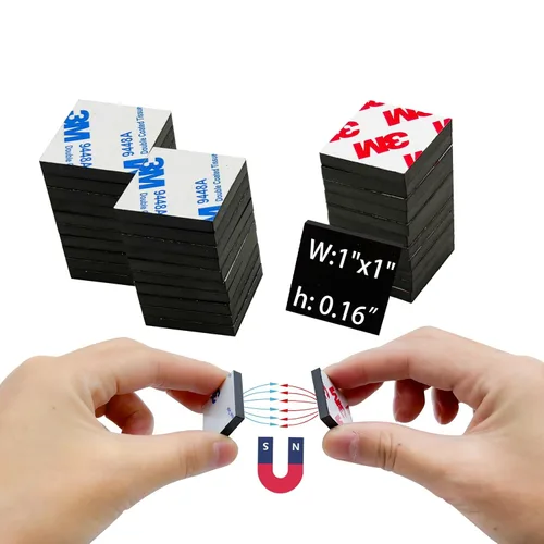 Miniatura 7 de Cuadrados magnéticos con respaldo adhesivo 3M (96 unidades cada una de 3/4 x 3/4 pulgadas), tira de cinta magnética autoadhesiva precortada