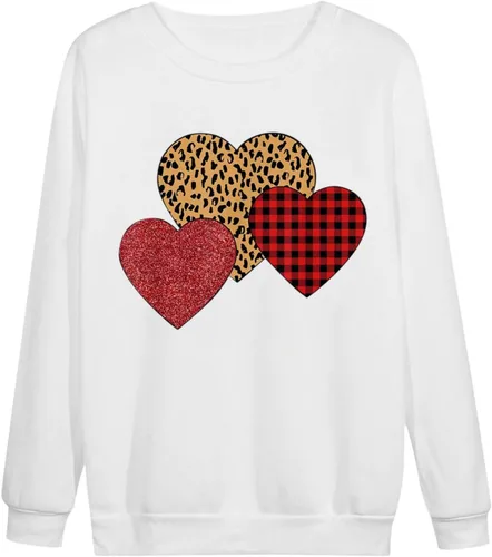 Miniatura 81 de Sudadera de manga larga con estampado de leopardo y corazón para mujer, para el día de San Valentín, sin botones, para niñas, regalos
